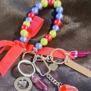 Colorful Beaded Key & Card Holder